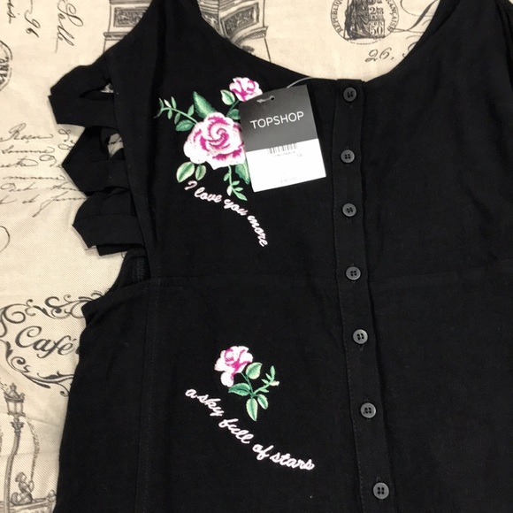 Topshop Embroidered Lattice Slipdress - Picture 7 of 10